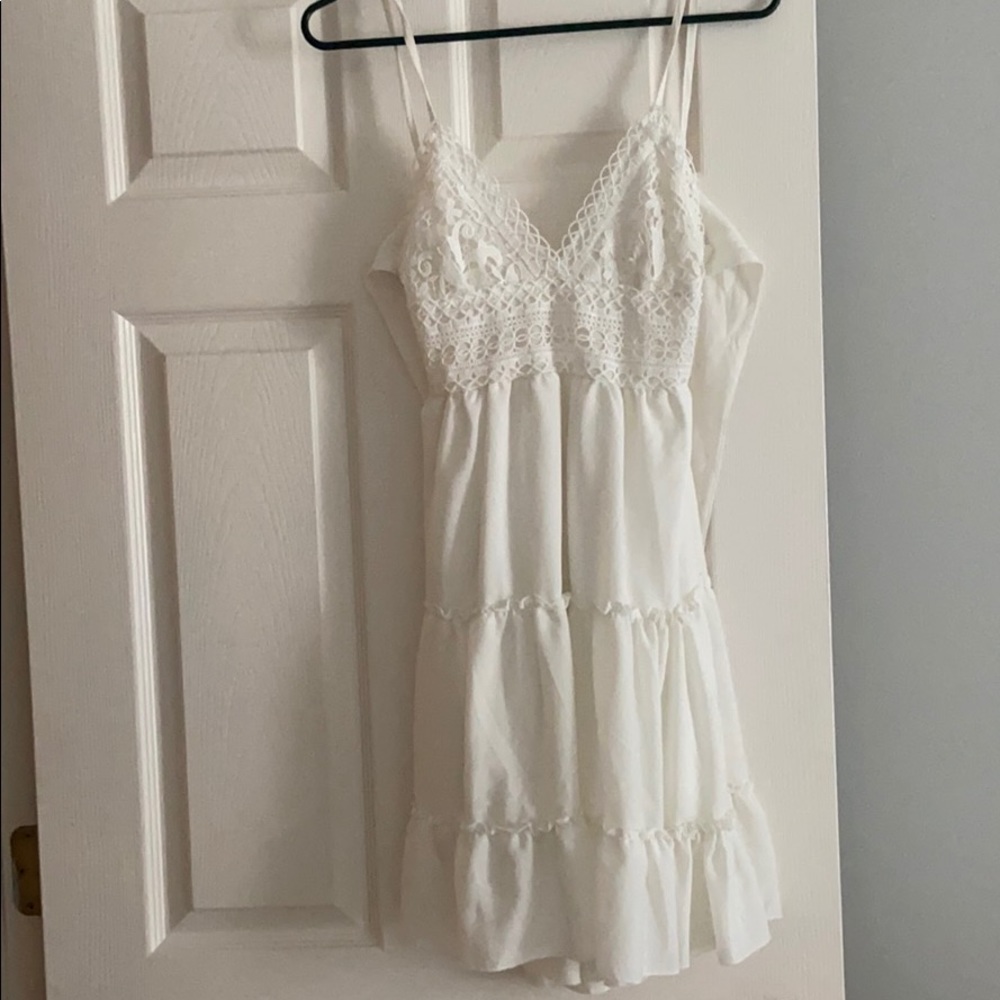 White sundress with eyelet detail